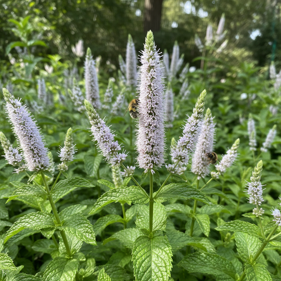 Fresh organic spearmint flowers