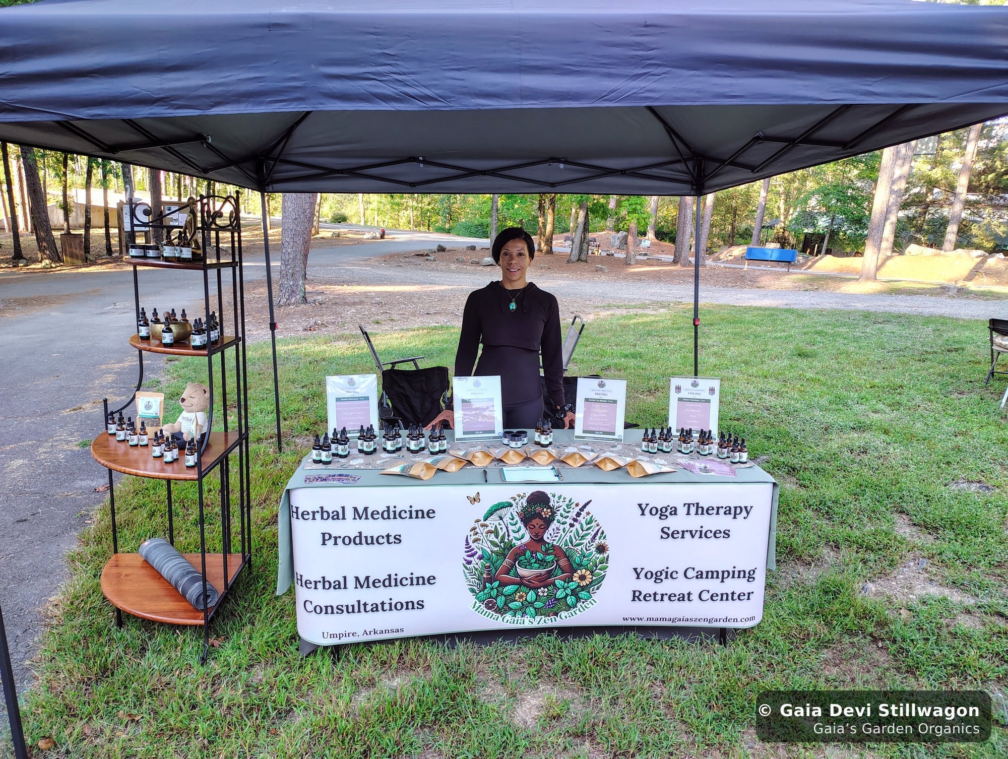 The medicinal herb garden at Gaia's Garden Organics, Umpire, Arkansas · Gaia Devi, clinical herbalist