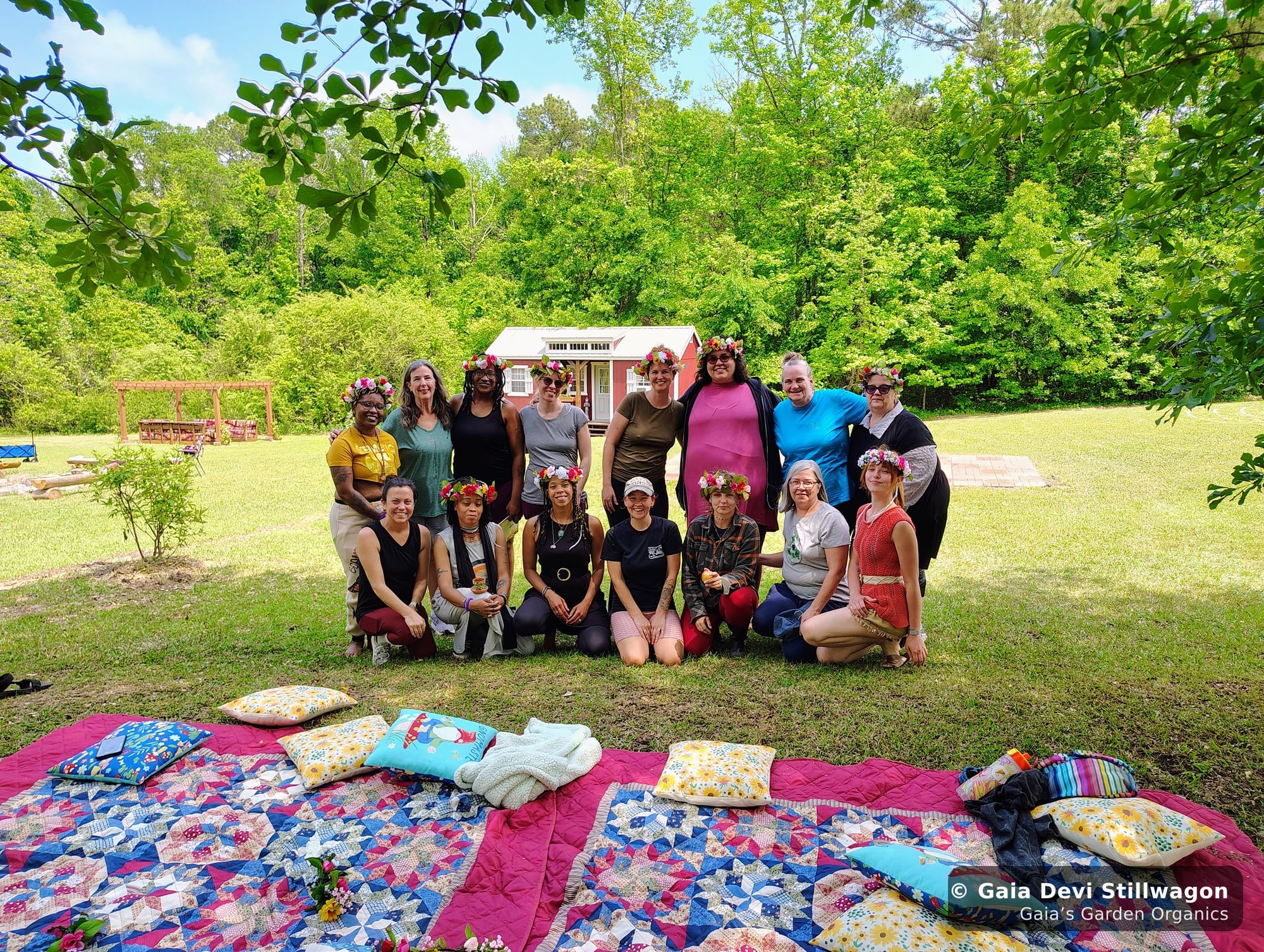 The medicinal herb garden at Gaia's Garden Organics, Umpire, Arkansas · Gaia Devi, clinical herbalist