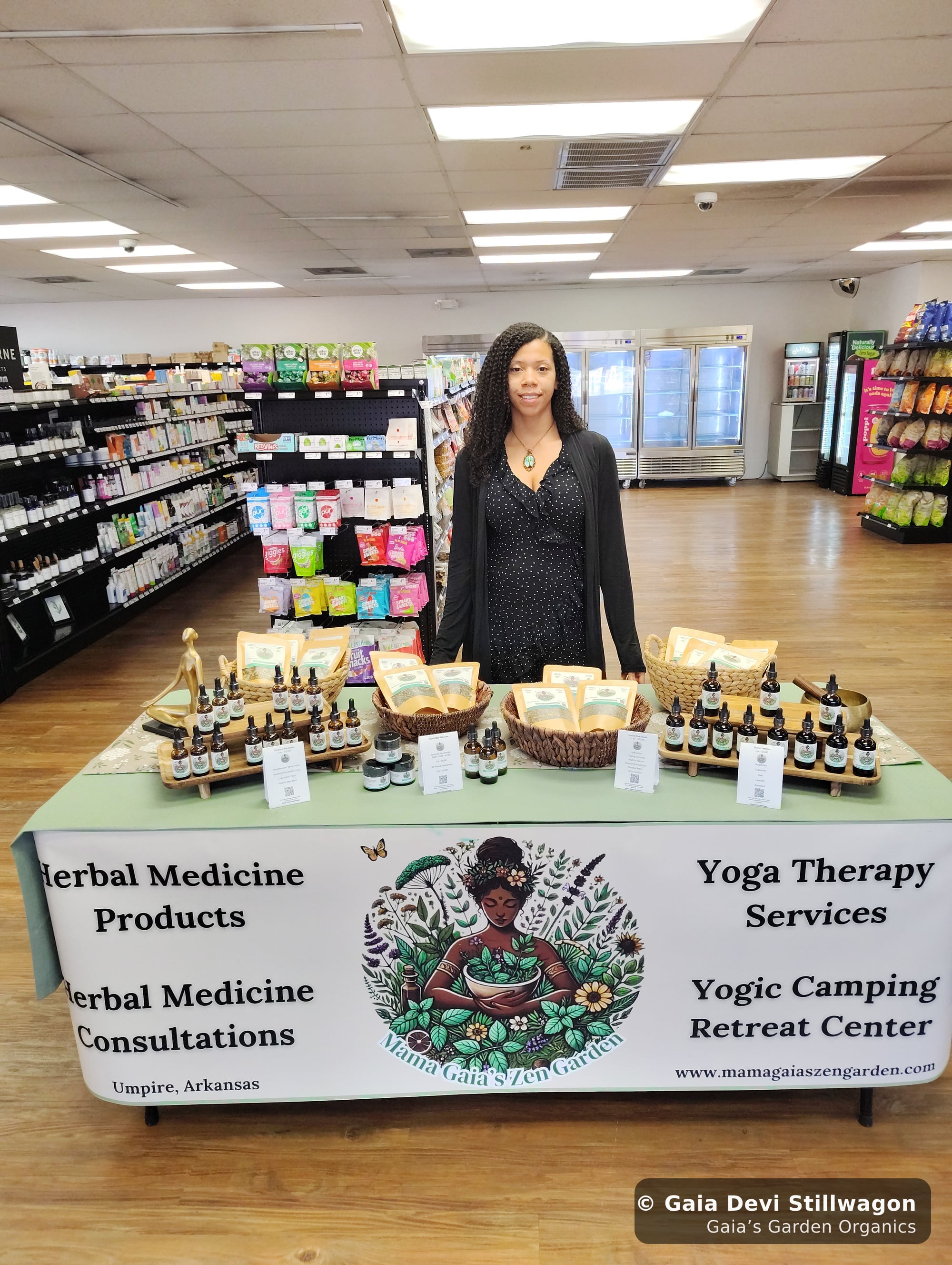 The medicinal herb garden at Gaia's Garden Organics, Umpire, Arkansas · Gaia Devi, clinical herbalist
