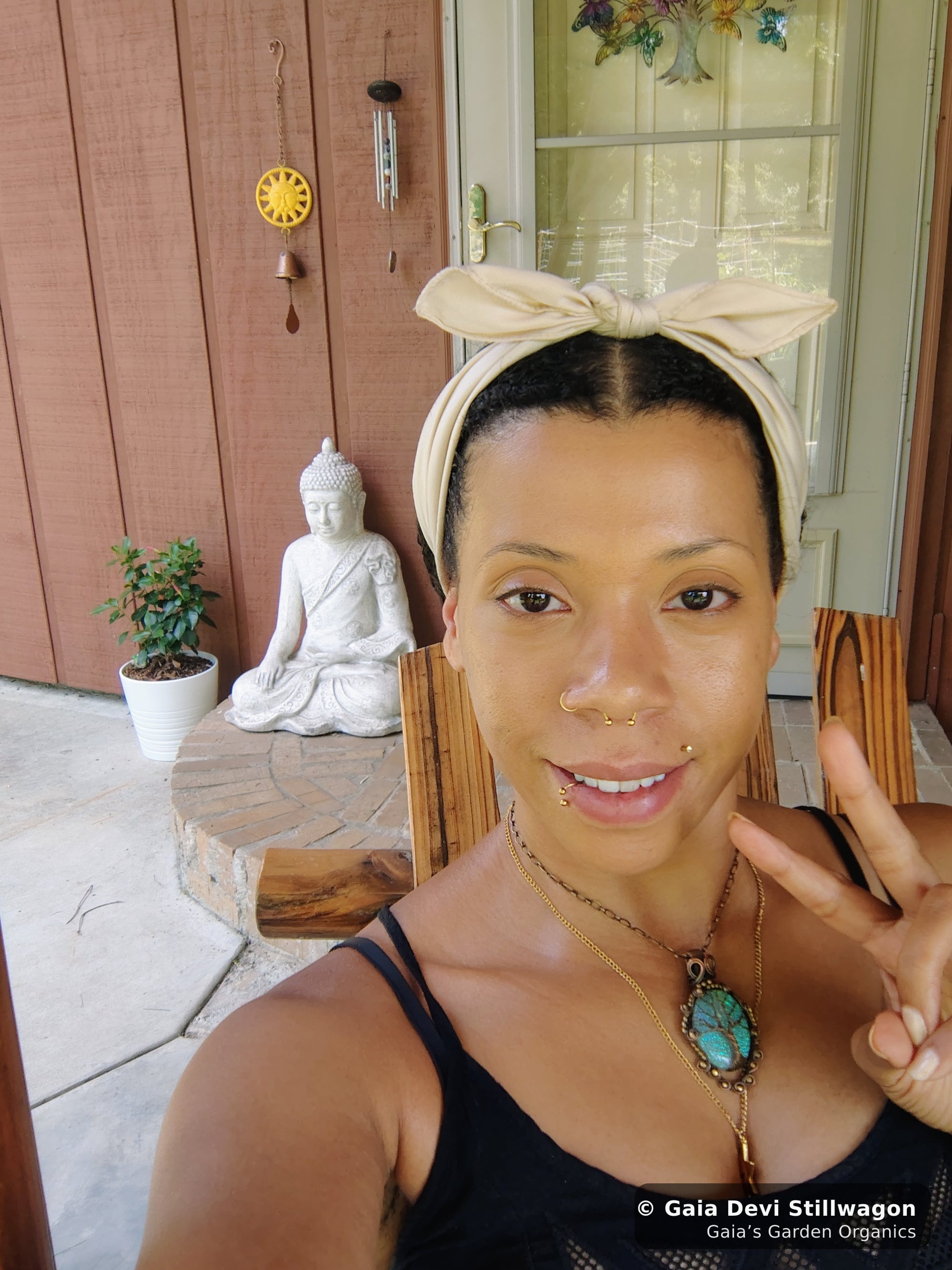 The medicinal herb garden at Gaia's Garden Organics, Umpire, Arkansas · Gaia Devi, clinical herbalist