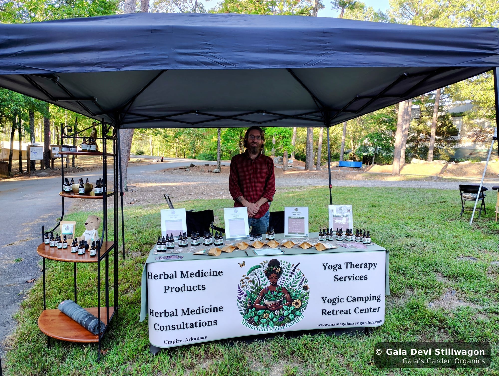 The medicinal herb garden at Gaia's Garden Organics, Umpire, Arkansas · Gaia Devi, clinical herbalist